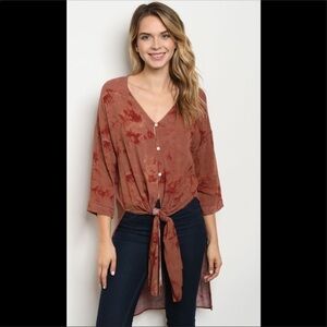 *Rust colored front tie top